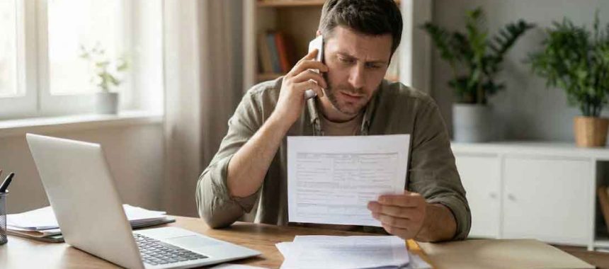 Person reviewing insurance claim documents after car accident in Georgia