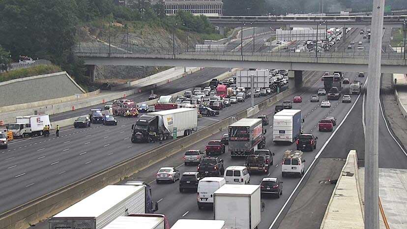 Semi truck traffic on Atlanta highway