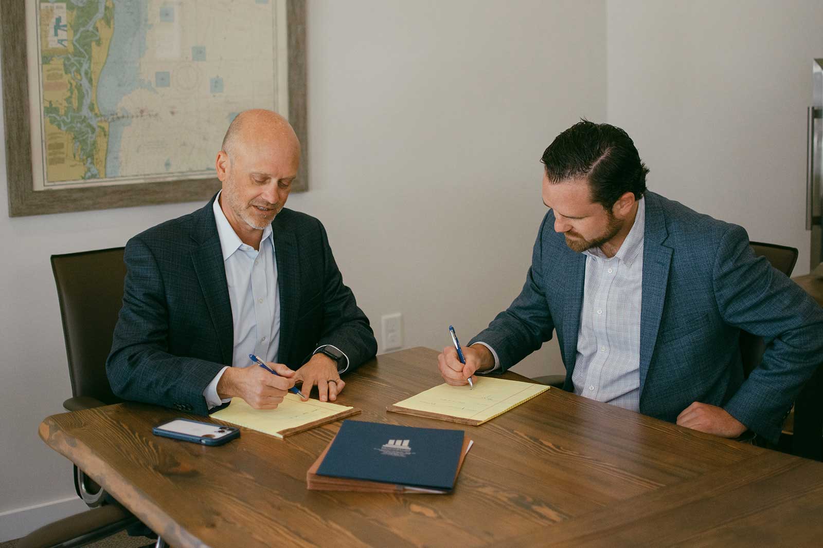 Atlanta truck accident attorney reviewing case documents